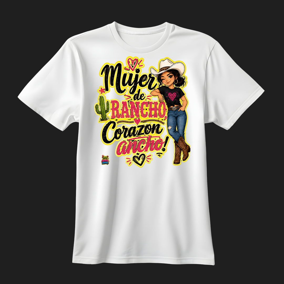 Mujer de rancho corazón ancho