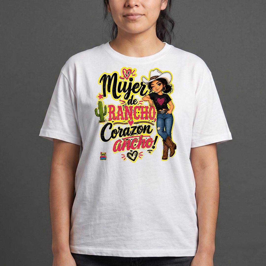Mujer de rancho corazón ancho